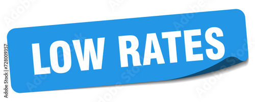 low rates sticker. low rates label