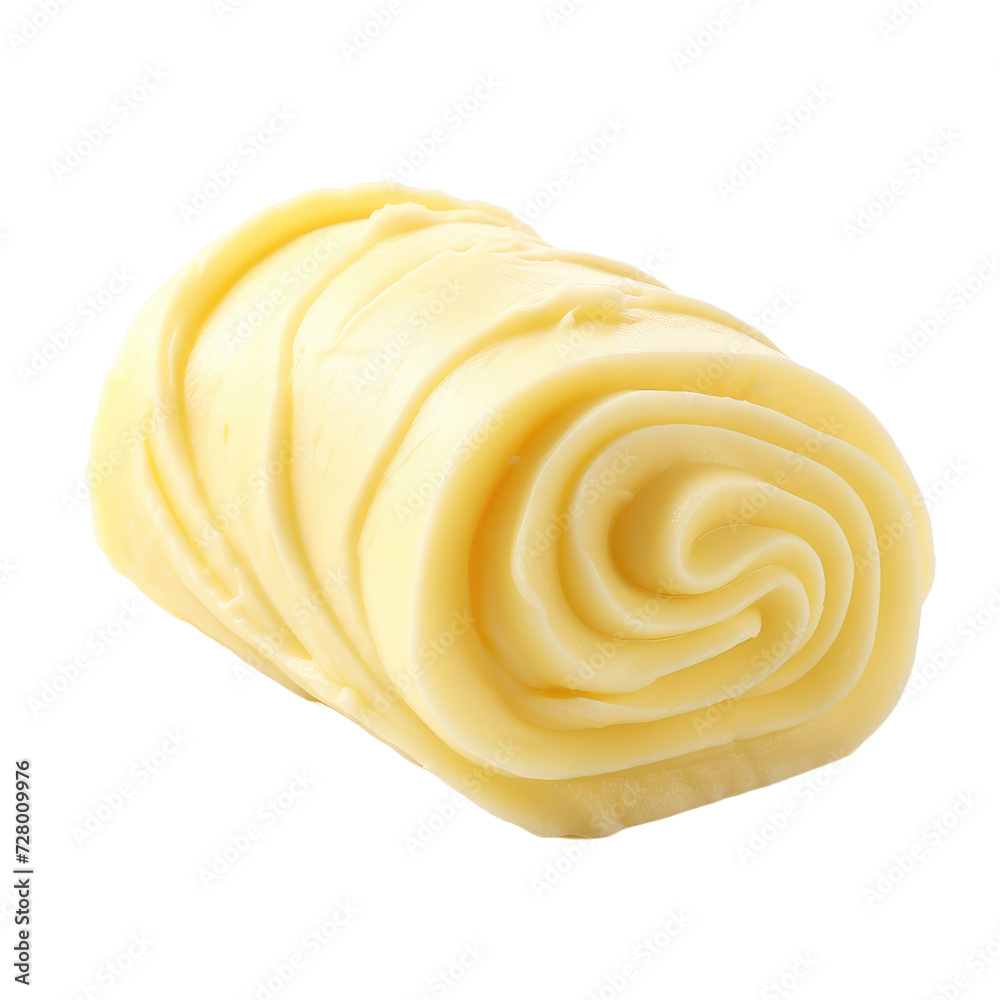 Butter curl isolated on white or transparent background Butter curl isolated on white or transparent background