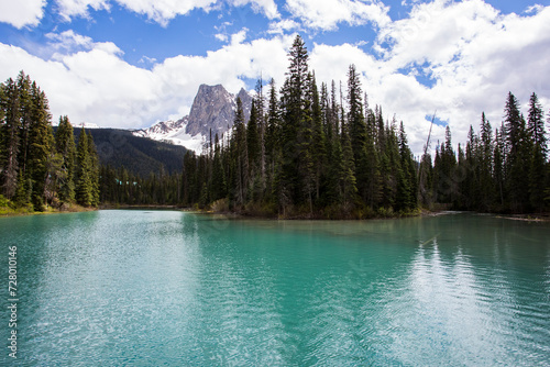 Summer landscape in Emerald lake, Yoho National Park, Canada photo