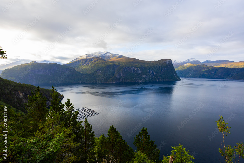 Autumn landscape in Bergen to Alesund road, south Norway. Europe Autumn landscape in Bergen to Alesund road, south Norway. Europe