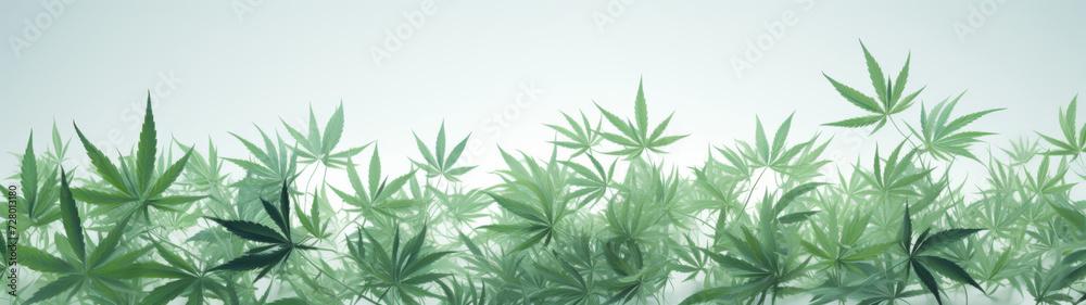 Green Cannabis Leaf Collection on a Soft White Gradient Background Green Cannabis Leaf Collection on a Soft White Gradient Background