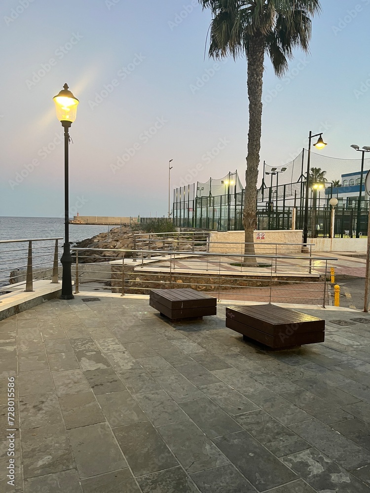 Obraz premium Spanish beach view at sunset