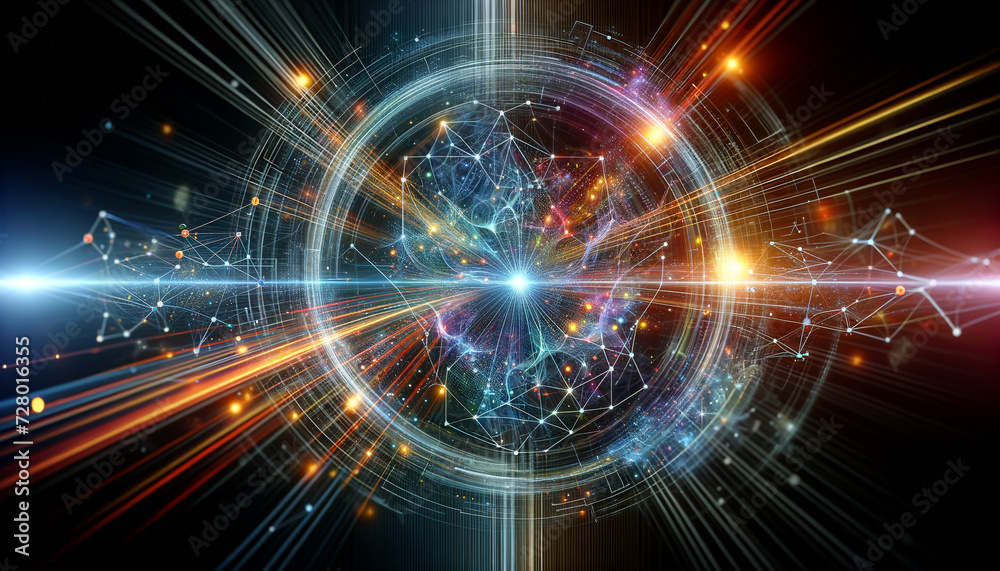 Futuristic data integration with vibrant interconnected nodes. Futuristic data integration with vibrant interconnected nodes.
