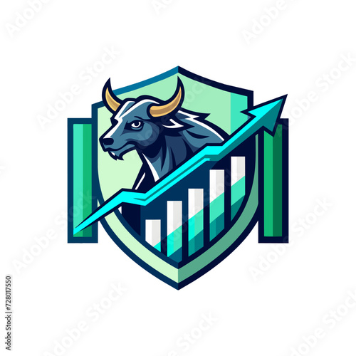 Minimalist bull stock market logo, futuristic living space, abstract blur city, neuter, peacock spider, vintage cat, growing environment logo  Silhouette Vector Graphics element illustration