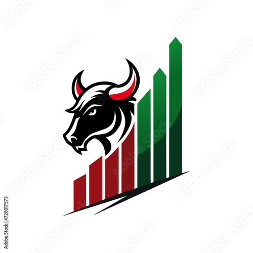 Minimalist bull stock market logo, futuristic living space, abstract blur city, neuter, peacock spider, vintage cat, growing environment logo  Silhouette Vector Graphics element illustration