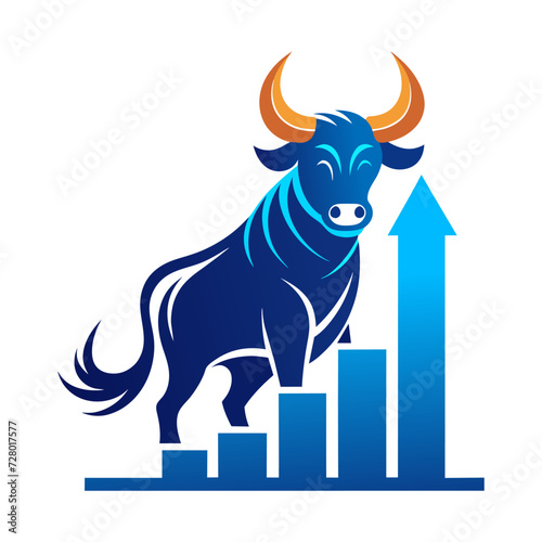 Minimalist bull stock market logo, futuristic living space, abstract blur city, neuter, peacock spider, vintage cat, growing environment logo  Silhouette Vector Graphics element illustration