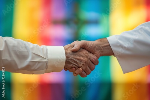gay and christian shaking hands