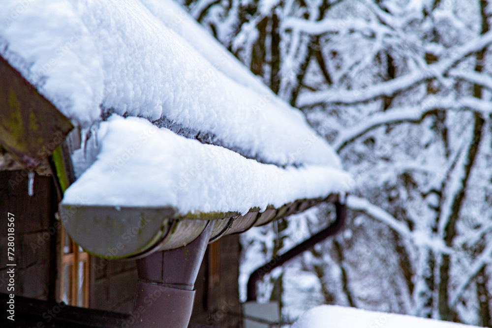 Snow on the Roof and in the Gutter. Rooftop Snow Snow on the Roof and in the Gutter. Rooftop Snow