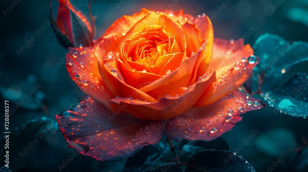 Joyful Rose Art for Mobile: Soft Focus Nostalgia in Dark Orange and Light Cyan Joyful Rose Art for Mobile: Soft Focus Nostalgia in Dark Orange and Light Cyan
