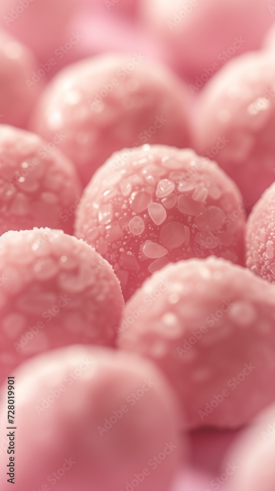 Ruby chocolate. Macro shot of bon bons chocolates pink colored with berry mousse filling. A snapshot of a sweet for decoration of a store, coffee shop or cafe Ruby chocolate. Macro shot of bon bons chocolates pink colored with berry mousse filling. A snapshot of a sweet for decoration of a store, coffee shop or cafe