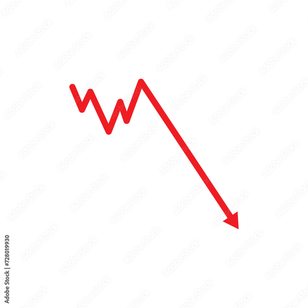 Red 3d arrow going down stock icon on white background. Bankruptcy, financial market crash icon for your web site design, logo, app, UI. graph chart downtrend symbol.chart going down sign.
Vector Form Red 3d arrow going down stock icon on white background. Bankruptcy, financial market crash icon for your web site design, logo, app, UI. graph chart downtrend symbol.chart going down sign.
Vector Form