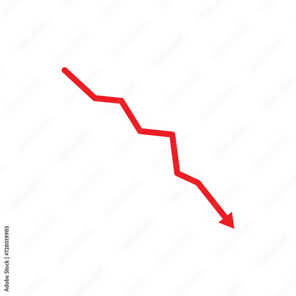 Red 3d arrow going down stock icon on white background. Bankruptcy, financial market crash icon for your web site design, logo, app, UI. graph chart downtrend symbol.chart going down sign.
Vector Form Red 3d arrow going down stock icon on white background. Bankruptcy, financial market crash icon for your web site design, logo, app, UI. graph chart downtrend symbol.chart going down sign.
Vector Form