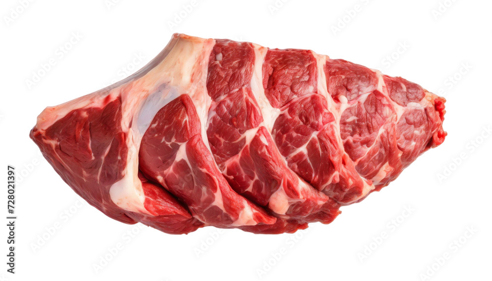 Fototapeta premium Raw ribeye beef steak isolated on transparent background. Top view.