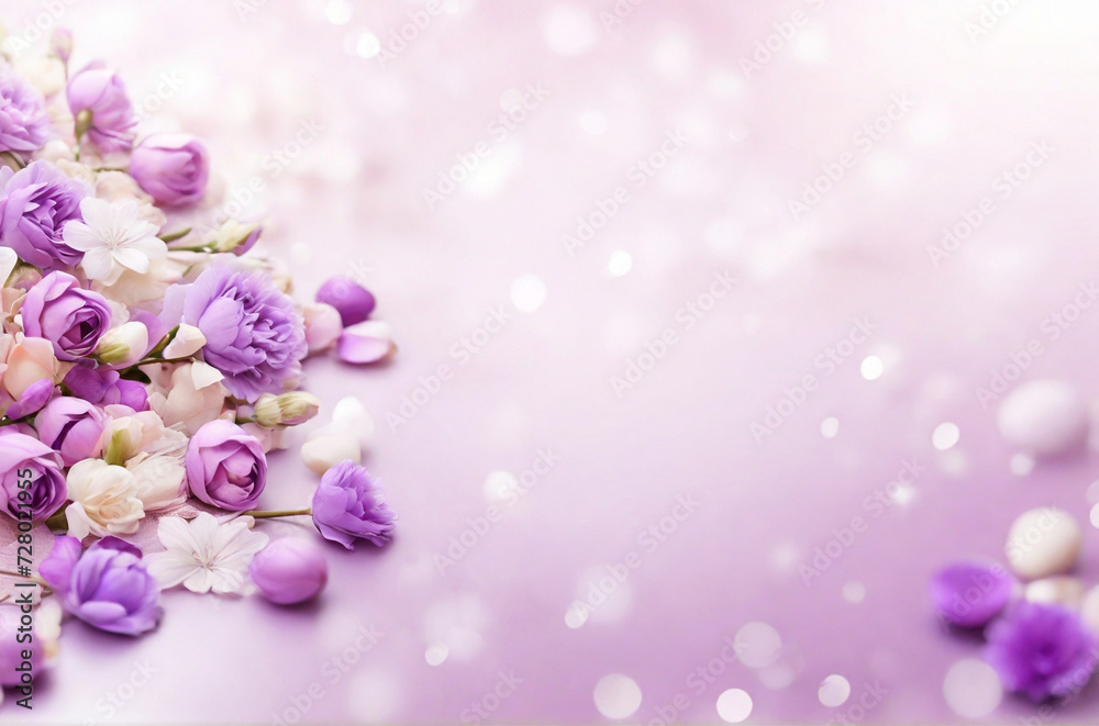 Fototapeta premium Celebration background with flowers. AI