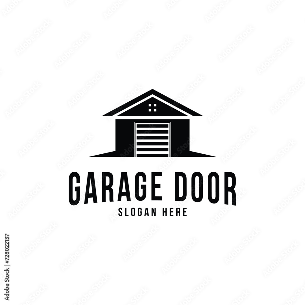 Garage door logo design concept idea