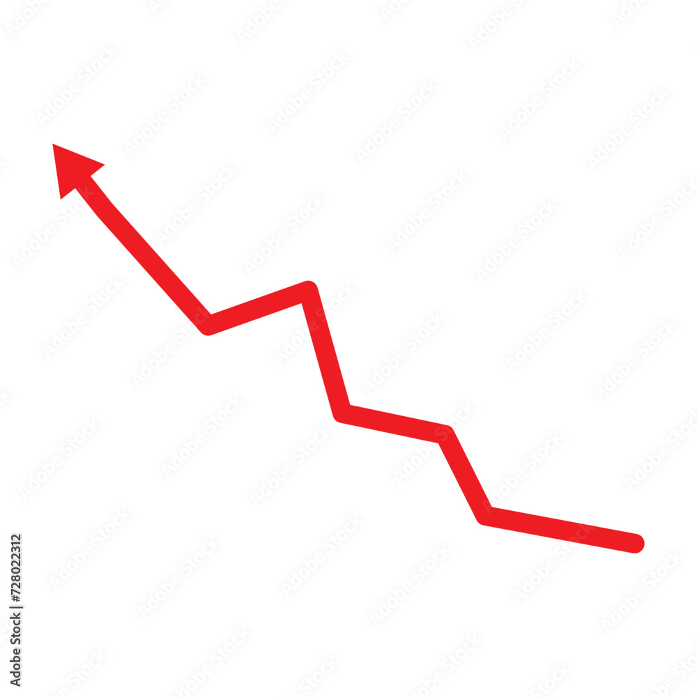 Growing business red arrow on white, Profit red arrow, Vector illustration.Business concept, growing chart. Concept of sales symbol icon with arrow moving up. Economic Arrow With Growing Trend. Growing business red arrow on white, Profit red arrow, Vector illustration.Business concept, growing chart. Concept of sales symbol icon with arrow moving up. Economic Arrow With Growing Trend.