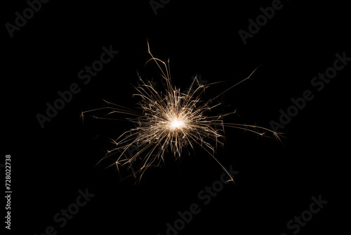 Fireworks bengal Flicker on a dark background. Easy to add lens flare effects for overlay designs or screen blending mode to make high-quality images. © KDdesignphoto