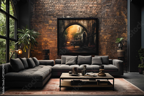 Envision the dramatic impact of a dark-colored interior brick wall, adding depth and character to your living space.  © Danish