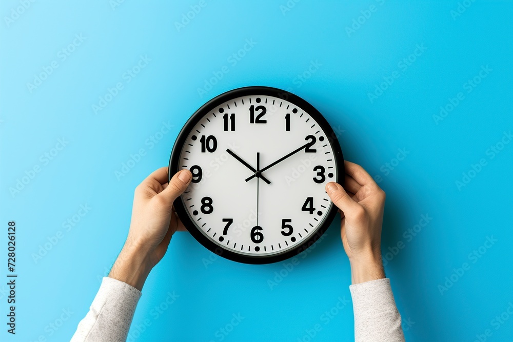 caucasian man holding a watch in his hands caucasian man holding a watch in his hands