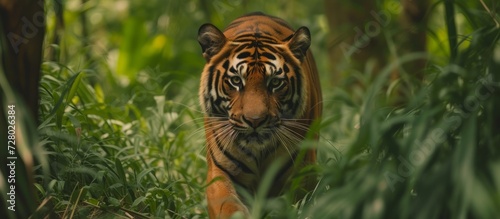 Mesmerizing Bengal Tiger Roams Majestic Asian Jungle photo