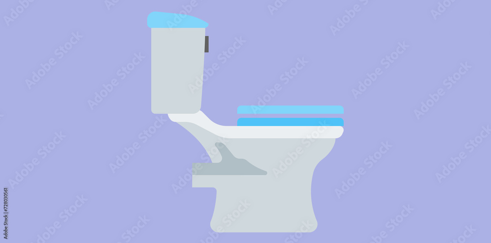 Ceramic Toilet Icon, Washroom Interior Design Vector Illustration. Ceramic Toilet Icon, Washroom Interior Design Vector Illustration.