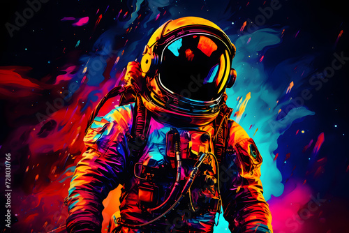 pop art astronaut, pop art style astronaut, space travel illustrated astronaut