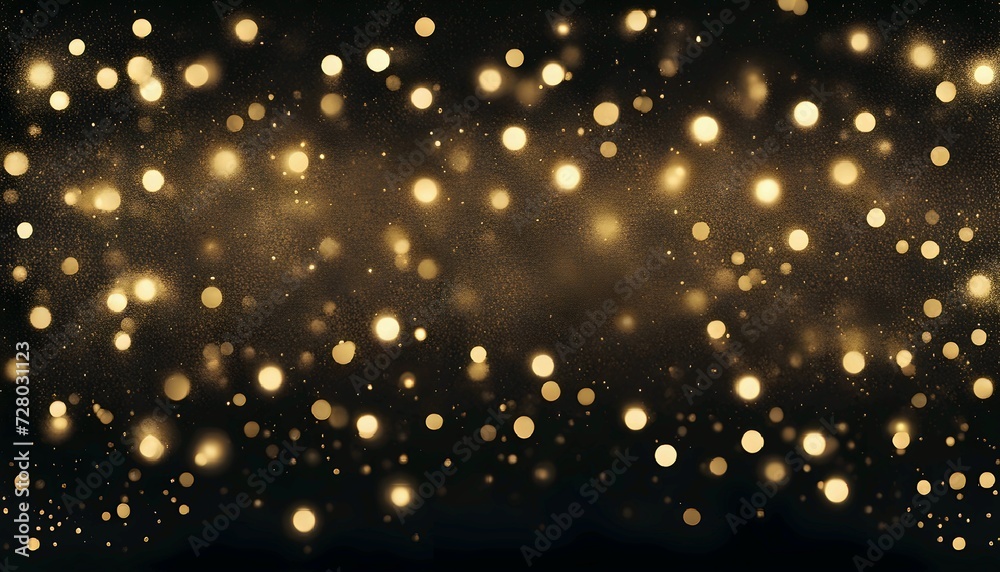 Golden Bokeh Lights on Dark Background Golden Bokeh Lights on Dark Background