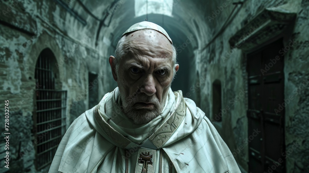 Naklejka premium A former pope who was arrested by the French army 1260 years Biblical prophecies Generative AI Illustration