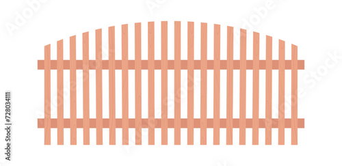 Element of a decorative wooden fence. Insulated rustic fencing