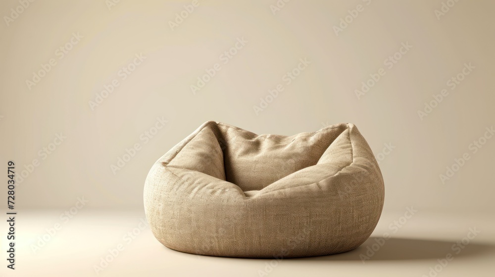 3D rendered mockup of a bean bag with minimal background, product in home or commercial settings