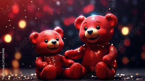 Valentine Happy Teddies Couple Wallpaper Background