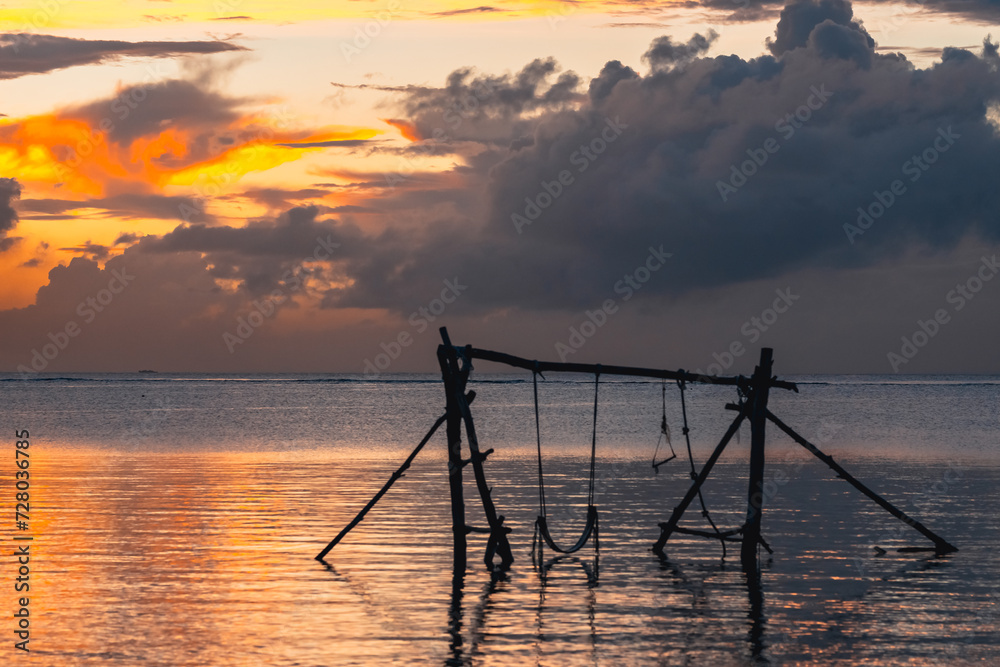 Guam Swing with the sunset in the background Guam Swing with the sunset in the background
