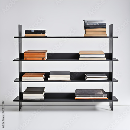 black and white shelves