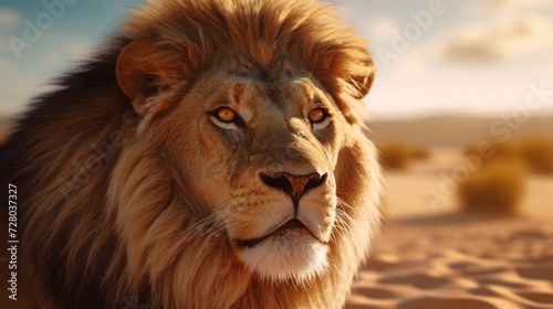 Close-up of a lion in the wild