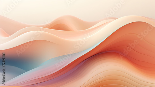 Smoothly shifting organic abstract shapes, a sense of fluidity and gentle motion in a visually engaging background Ai Generative