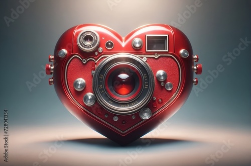 a camera designed in the shape of a heart