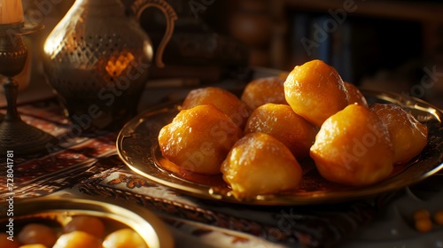 Ramadan Kareem. Traditional Ramadan sweets. Selective focus.