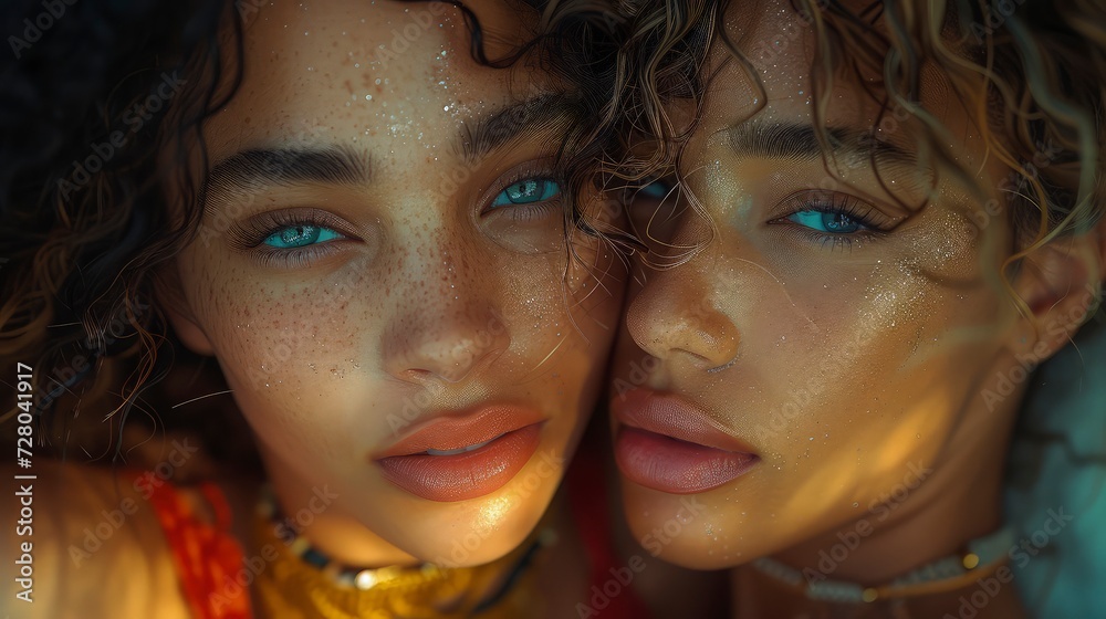 Close-up photo of woman beauty of diversity and inclusion. The spirit of Zero Discrimination Day.