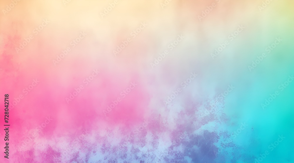 An abstract, retro background featuring a grainy noise grunge spray texture and a vibrant color gradient.