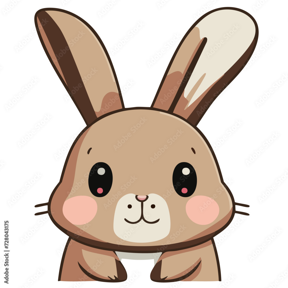 Obraz premium Brown Rabbit Face Illustration