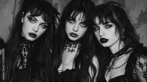 group of gothic girls