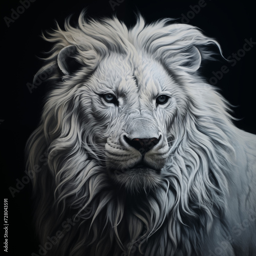White Lion black background photo