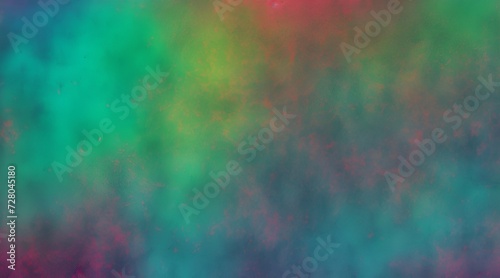A visually striking, blurred background displaying a rainbow color gradient, accompanied by a grainy noise grunge spray texture and rough abstract retro elements. © Logo