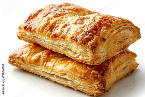 Cheese puff pastry isolated in white background photo