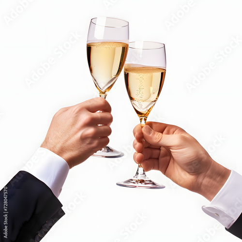 Person making a toast at a wedding or celebration isolated on white background, hyperrealism, png
