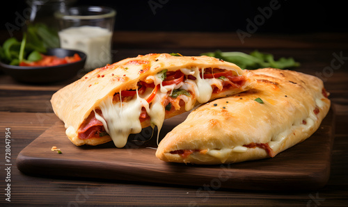 calzone with pepperoni and tomato