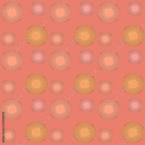 Motif circulaire abstrait sur fond rose