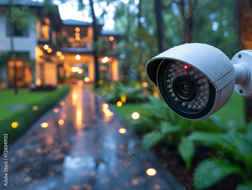 Security camera webcam in luxury house