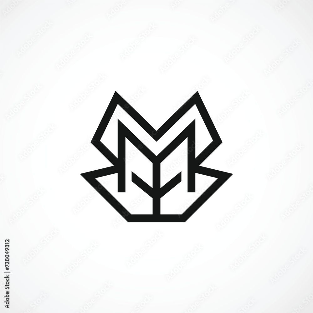 Modern M letter abstract logo design concept isolated vector template illustration Modern M letter abstract logo design concept isolated vector template illustration