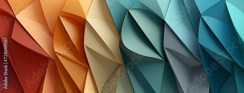wide panoramic colorful Facebook backgrounds with different geometric shapes